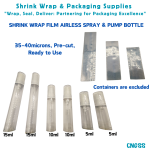 200pcs Shrink Wrap Plastic Packaging Shrinkable Plastic Sealer Film for Airless Spray & Pump Bottle