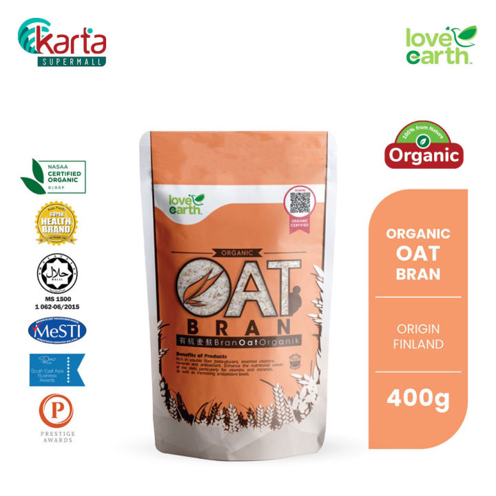 Love Earth Organic Oat Bran 400g Lazada