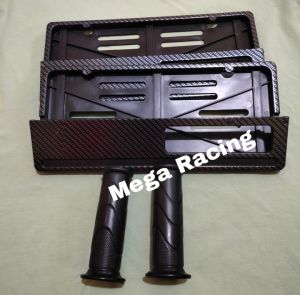 PAKET HEMAT Dudukan Plat Nomor Karbon Universal / Cover Plat Nomor Carbon Depan Belakang Plus HAND GRIP STANDAR HONDA