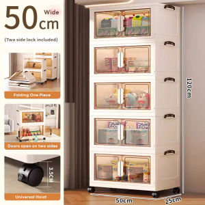 Plastic Storage Box Stackable Shoes Box Foldable Book Snacks Storage Box Storage Cabinet With Wheels