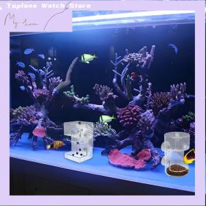 [Toplans]💖[HOT SALE]🎈🎈 หลอดอะคริลิกใส่อาหารปลาที่ใส่อาหารปลาพร้อมถ้วยดูดสำหรับ2025ตู้ปลาใหม่