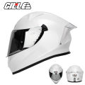 Gille 135 GTS SERIES V1 pearl white Solid Full Face Dual Visor Motorcycle Rider Plain Helmet. 