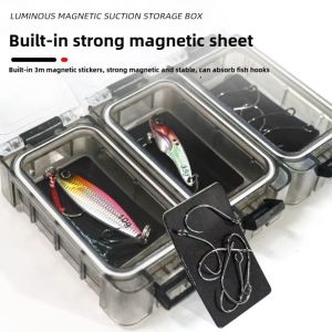 NEXTYOO 3Pcs Từ tính Hộp phụ kiện câu cá mini Sáng Hộp dụng cụ câu cá Chống thấm nước Có thể mở rộng Hộp đựng mồi Câu cá biển