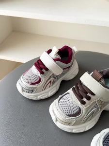 Boys Shoes Soft Breathable Mesh Toddler Sneakers 2026 Spring Autumn Kids Casual Sport Running Shoes For Boy Khaki Gray2026