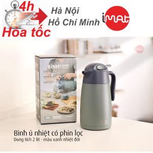 Bình ủ nhiệt Imat có phin lọc 2000ml màu xanh nhiệt đới ruột bình phin lọc làm bằng Inox 304