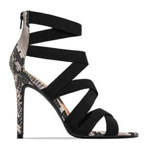 Summer High-Heeled Shoes Peep-Toe Snake-Patterned Stiletto WomenS Sandals Ultra-High Stiletto Heels