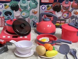 Childrens Kitchen Pretend Play Kitchen Toy Set Simulation Cooking Tableware Set Toys for Kids