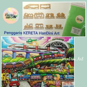Penggaris Kereta HanDini Art Bahan Akrilik Bening 2mm Peralatan Menggambar