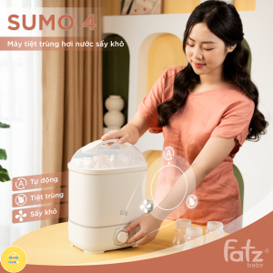 Máy Tiệt Trùng Hơi Nước Sấy Khô Tự Động SUMO 4 FATZ BABY Chứa 6 Bình Sữa Tự Động Ngắt BH 12 tháng