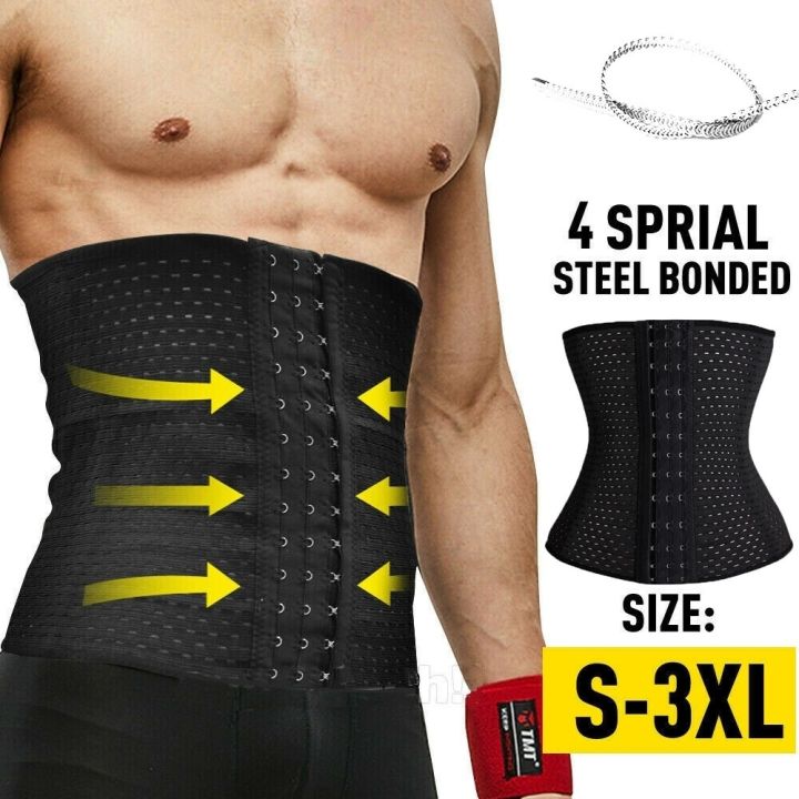 Mens Body Shaper Compression Slimming Belt Waist Trainer Belly Control Wrap  Abdoinal Trainer for Weight Loss