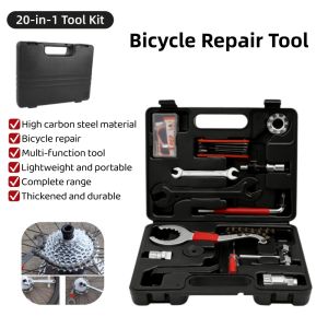 20PCS Bike Repair Tool Kit Complete Bike Maintenance Kit with Portable PE Case Crank Removal Spoke Adjustment and Tire Patching
