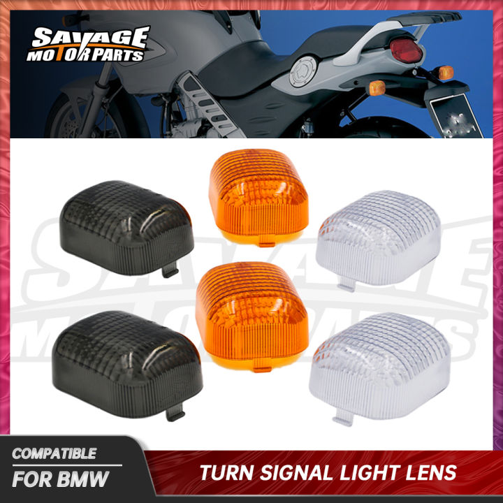 Motorcycle Turn Signal Lights - Amber Front/Rear Blinker Pair Compatible With BMW F650GS, F650CS Scarver, Funduro (1999-2007)