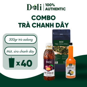 Comobo Trà Olong 500gr+ Siro Chanh Dây 1Lit + Mứt Chanh Dây 1Lit Déli- pha chế Trà Chanh Dây chuyên dùng cho các quán