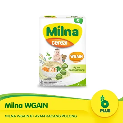 Milna Wgain Bubur Bayi Bebas Gluten 6+/8+ - Untuk 6 Bulan/8 Bulan