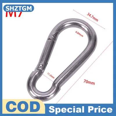 SHZTGM ตะขอเกี่ยวคาราไบเนอร์สปริงสแตนเลส304ตัวล็อกแบบปลดเร็ว