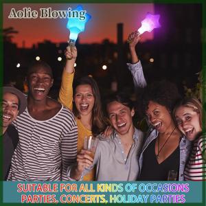 Aolie 1Pc Colors Change LED Glow Stick Heart Star Shape Luminous Concert Cheering Tube Wedding Party Light Stick