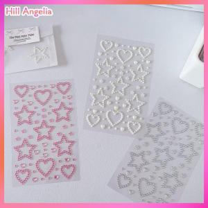 [Hill Angelia] 3D Sao Trái Tim Pha Lê Dán Trẻ Em Tự Làm Trang Trí Tự Dính Đồ Trang Sức Thủ Công Mỹ Nghệ Lấp Lánh Rhinestone Dán Cô Gái Quà Tặng