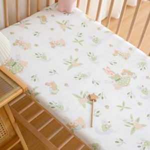 Mỏng mùa hè mát ga vừa với cũi sợi tre Giường gấp cho bé sơ sinh bọc bảo vệ nệm với dây chun