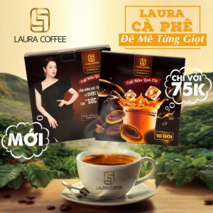 Cà Phê Nấm Linh Chi Laura Coffee (Hộp 10 gói x 18g) - Laura Sunshine Nhật Kim Anh Chính Hãng