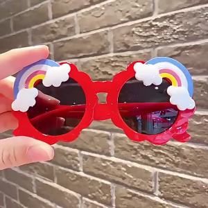 LZD แว่นกันแดดสายรุ้งสำหรับเด็กแว่นกันแดดแฟชั่นน่ารักสำหรับเด็ก