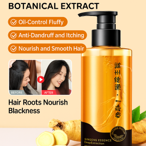 Ginseng Extract Black Hair Shampoo Herbal Formula Nourishing Hair Root For Hair Darkening Control Oil And Remove Dandruff