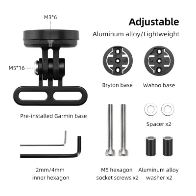 ROCKBROS Speedometer Extending Bracket for Garmin Wahoo Bryton Integrated Aluminum Alloy Handlebar Stand Mount Holder Bicycle Headlight Camera Extension Support Holder