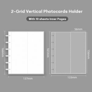 CHENJIE Mushroom Hole Photocards Holder Loose Leaf Vertical Bill Storage Booklet Simple Transparent Idol Card Collection Binder