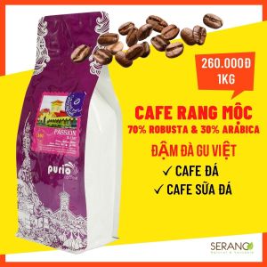Cà phê Arabica - Robusta nguyên chất rang xay mộc sạch cafe hạt/ bột ngon pha máy pha phin Purio Passion Blend 250g