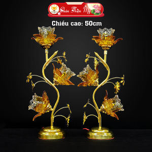 Đèn Bàn Thờ Hoa Sen 3 Bông Hợp Kim Cao Cấp Kèm Led Siêu Sáng CHÂN THIỆN MỸ Đồ Trang Trí Bàn Thờ