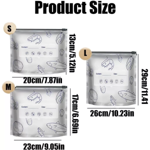 (COD)30pcs Reusable Aluminum Foil Ziplock Fresh-keeping Bag Safe Sealable Large Capacity Freezer Bag with Write Labels Refrigerator Storage Bag for Veggies/Fruit/Meat铝箔保鲜袋