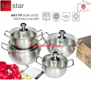 Nồi Inox 304 Fivestar Cao Cấp 3 Đáy Sử Dụng Được Trên Mọi Loại Bếp