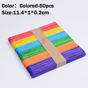 METECH School popsicle sticks Wooden Popsicle Stick Ice Cream Sticks Arts & Crafts 50 pcs