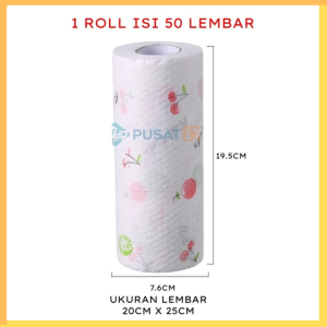 Kain Lap Dapur Tissue / Tissu / Tisue / Tisu Roll Gulung Pembersih Alat Dapur Bisa Dicuci Anti Minyak Daya Serap Tinggi Motif Serbaguna Multifungsi