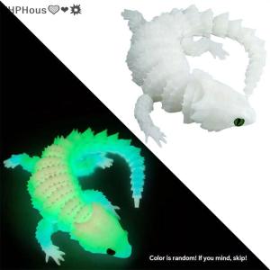 WP💓💛💖 3D Printed Conjoined Lizard Statue Movable Cartoon Ornament for Office Desk Creative Animal Decoration