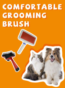 Pet Red Puppy Cat Hair Grooming Comb Pet Gilling Brush Quick Clean Tool