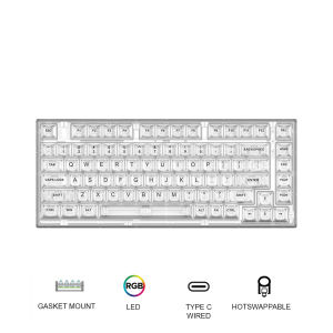 75% Mechanical Keyboard Transparent Hot-Swappable Wired RGB Keyboard Customized Gasket Structure