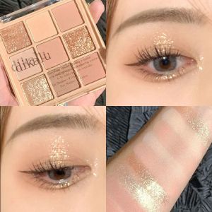 【In Stock】DIKALU 9 Colors Milk Tea Nine Colors Eyeshadow Transparent Acrylic Matte Nude Waterproof