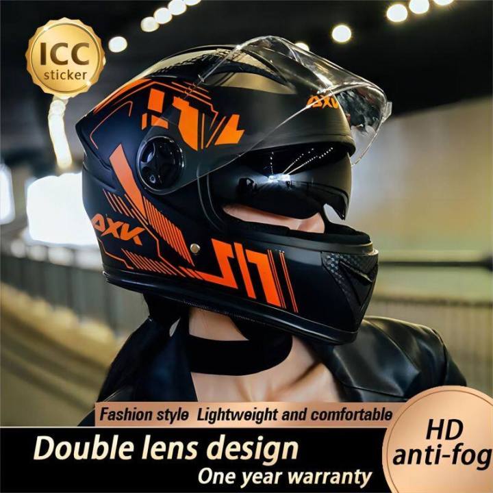 AXK helmet double mirror design anti-glare suitable for head