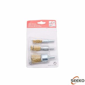 Seeko Steel Wire Polishing Wheel Grinder Cleaning Gold Tone Crimped Brush Tool 3Pcs/set