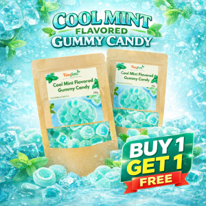 Cool Mint Flavored Gummy Candy - Refreshing Chewy Sweets Mint Taste Soft Candy Snack Premium Quality