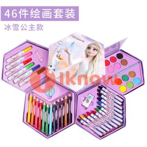 I know Frozen painting set childrens painting watercolor pen color pencil crayon gouache gift box