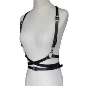 1 PCS Faux Leather Belts Double Layer Wrapped Shoulder Belt Sculpting Body Harness Cage Vest Wearing Tie Coat Clothing Accessories