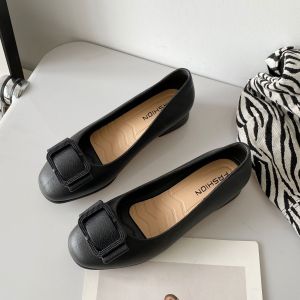Free Shipping Summer Fashion Solid-Color Closed-Toe Sandals Casual Slip-On Shoes Low-Heeled WomenS Shoes New Style Everyday Sandals