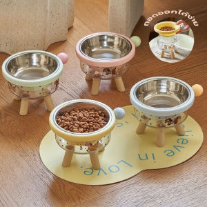 PetPure NEW!! ชามสแตนเลส ชามอาหารสัตว์​เลี้ยง ชามสุนัข ชามแมว​ ทําความสะอาดง่าย ถอดออกได้ มียางกันลื่น