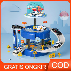 Mainan Anak TIRE RAIL CAR SCENE XTS-3083/3089 Mainan Track Parkir Laki Edukatif Set Emergency Rescue