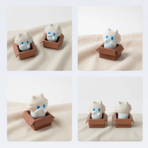CuddleCove Cute Meow Cat Finger Keyboard Fidget Toy Stress Relief Keychain Portable Desktop Ornament Funny Gift