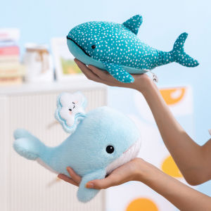 JOJO CASTLE 25cm Cartoon Cute Whale Plush Doll Pillow Spray Whale Killer Whale Marine Animal Stuffed Whale Shark Toy Home Decoration Gift For Children