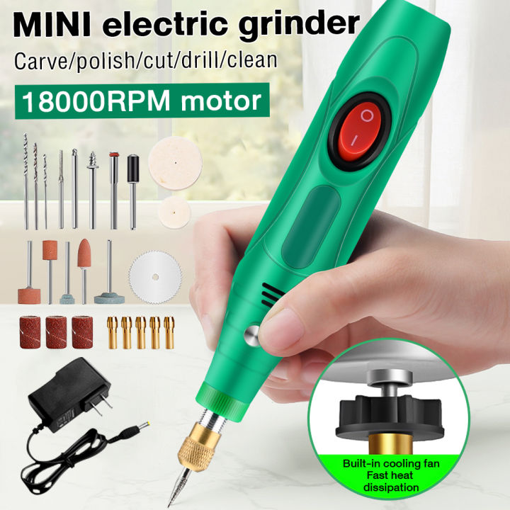 Set Bor Listrik Mini Tanpa Kabel Alat Listrik 12V DC untuk Pemolesan