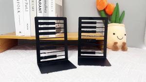 Gói 2 chịu lực cao dựng sách bằng kim loại cho kệ rỗng nốt nhạc bookends kim loại cuốn sách Stopper cho thư viện nhà