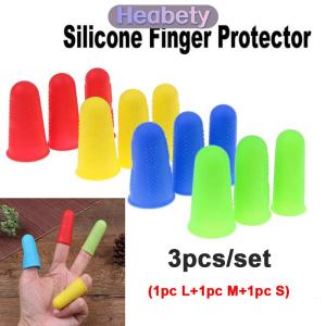 Heabety  3 cái Silicone chống cắt chịu nhiệt ngón tay bảo vệ ngón tay cap nấu ăn công cụ